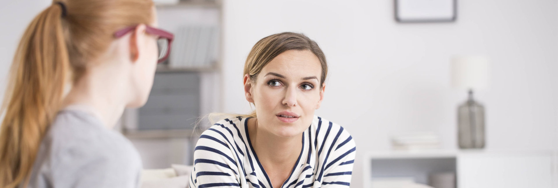 woman talking to her therapist